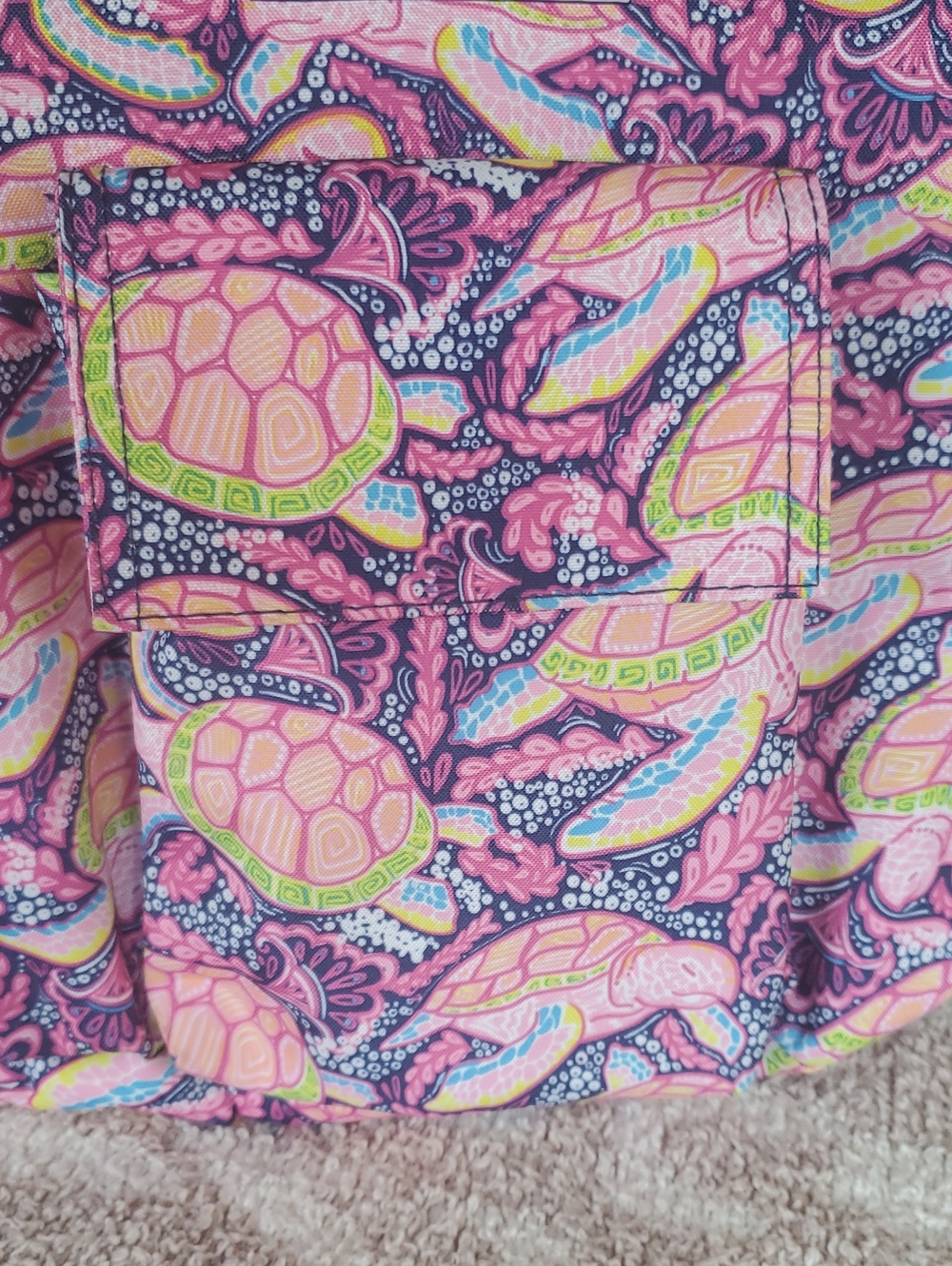 Simply Southern Pink and Purple Sea Turtle Print Sling Backpack. NWOT - Picture 8 of 12